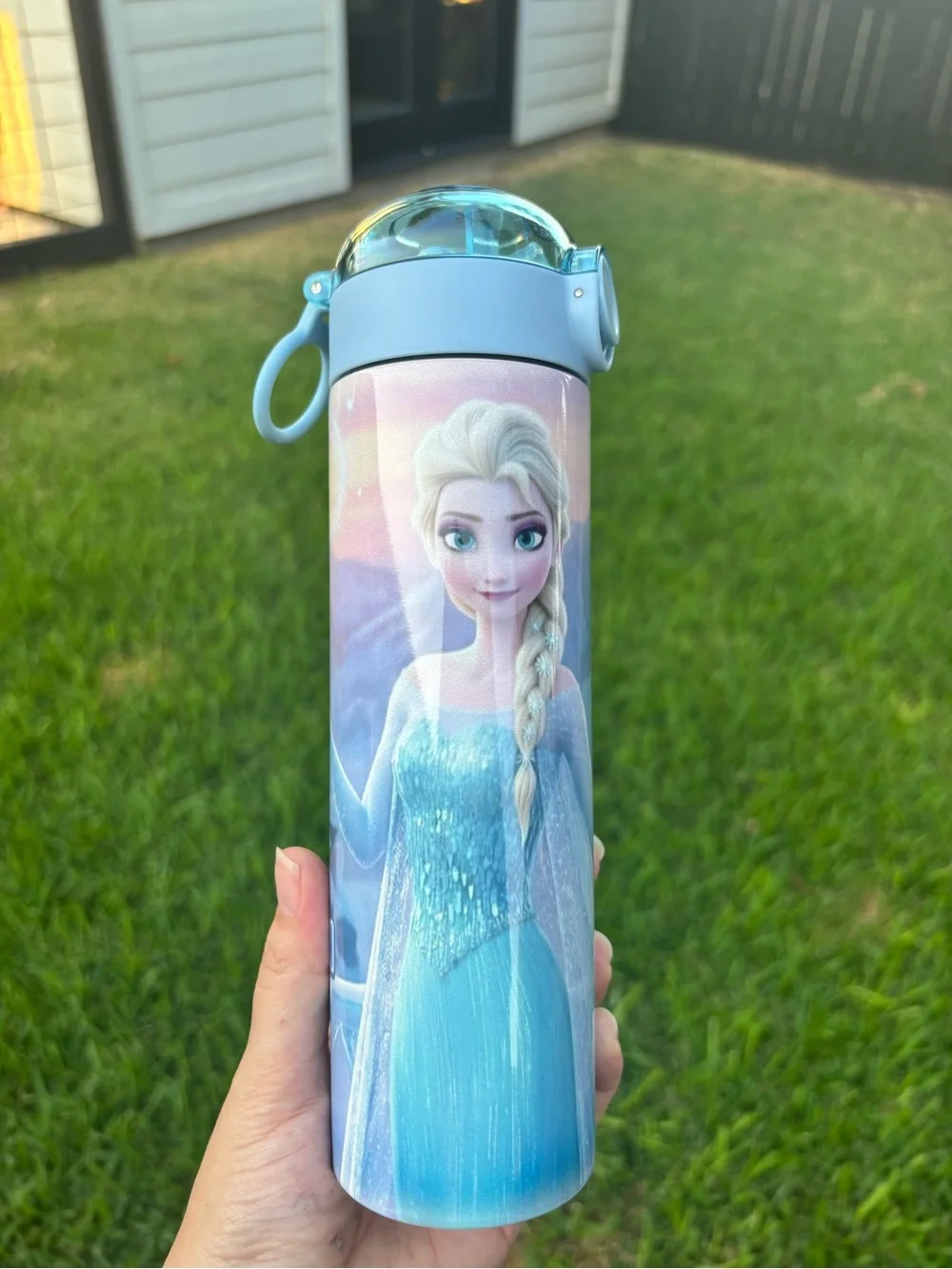 Elsa Blue Stainless Steel Kids Water Bottle - Frozen Theme 16oz